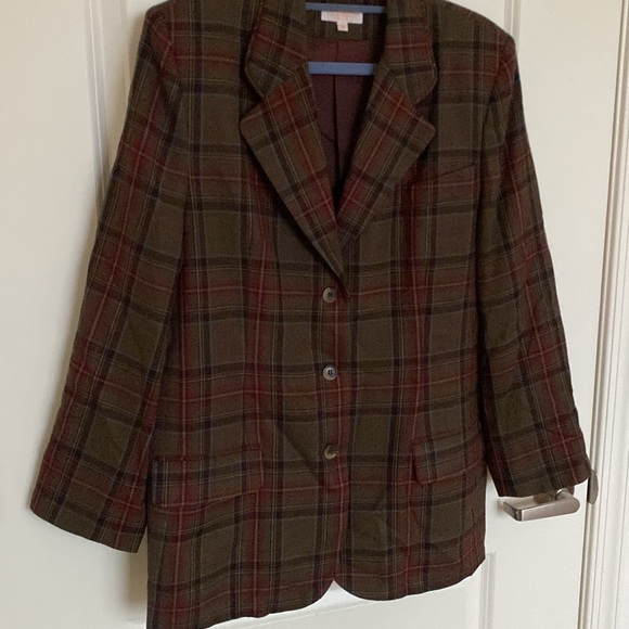 Brooks Brothers Plaid Blazer Size 16 Worsted Wool - Picture 2 of 16